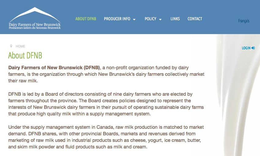 dairy farmers of new brunswick